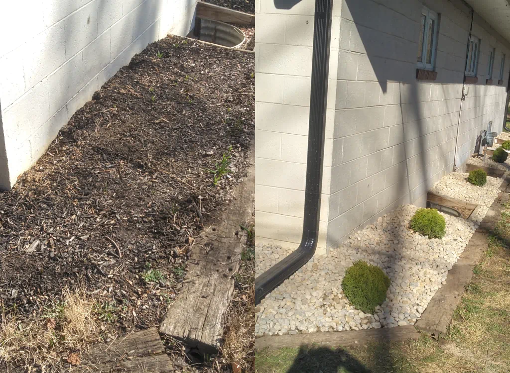 mulching before and after
